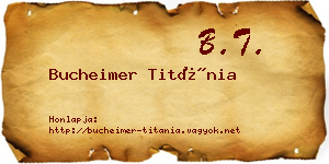 Bucheimer Titánia névjegykártya